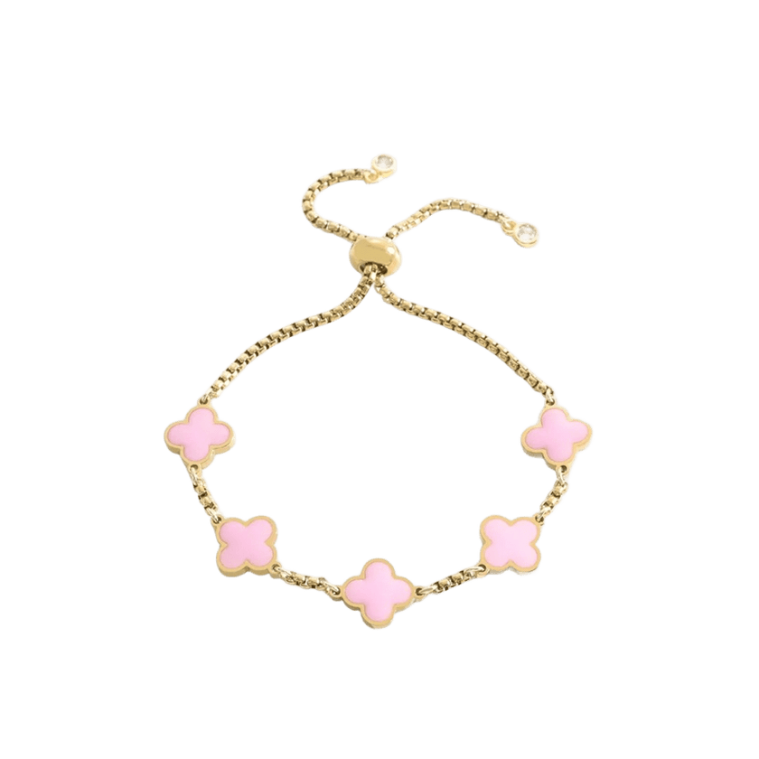 Bracciale in smalto a quadrifoglio