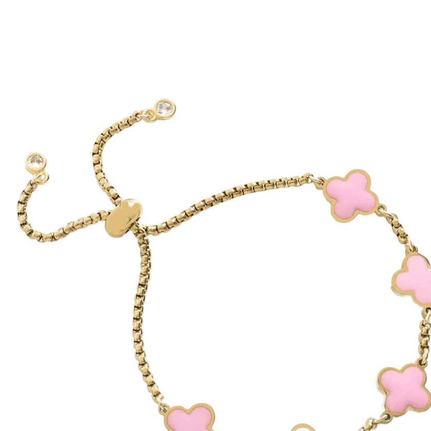 Bracciale in smalto a quadrifoglio