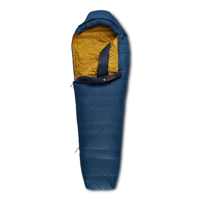 Kelty Cosmic Down 20°F (-7°C) 550-Fill Daunenschlafsack - Kurz - Dark Blue/Pageant Blue