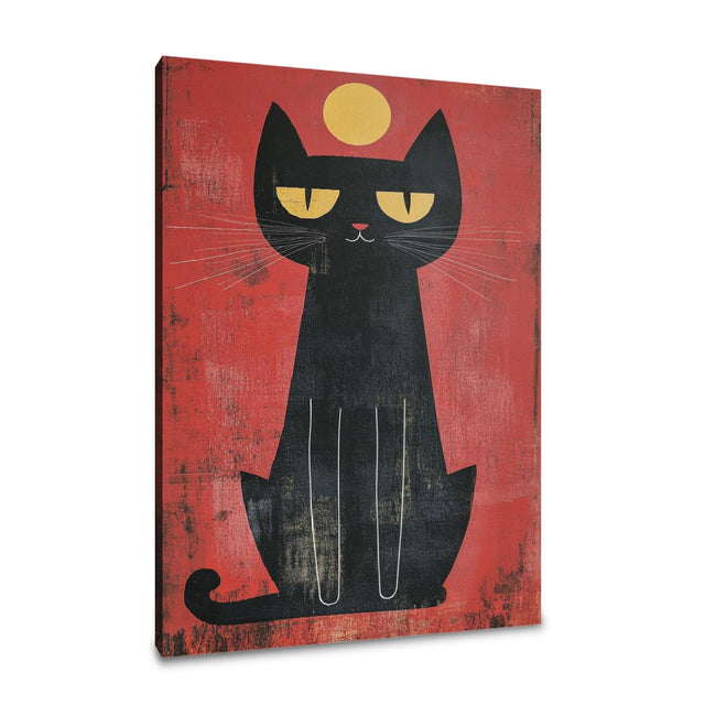 Edgy schwarze Katzen-Leinwand