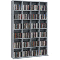 HOMCOM CD Storage Unit with Adjustable Shelves, 89 x 130.5 cm, Cement Grey