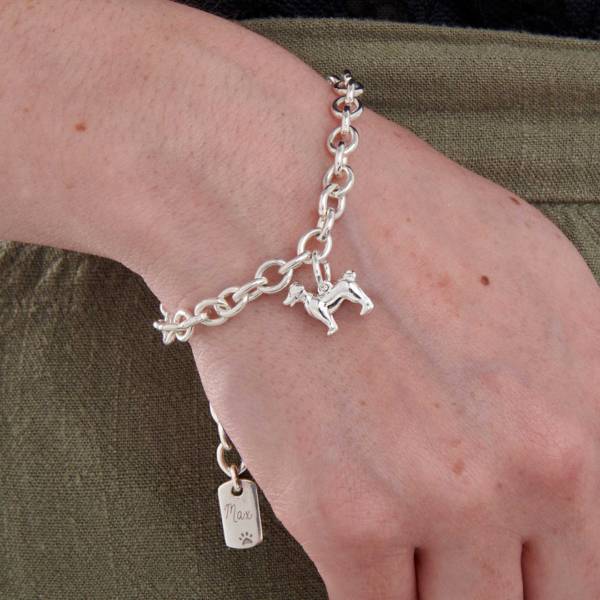 Jack Russell Terrier Silber Hunde Charm Armband