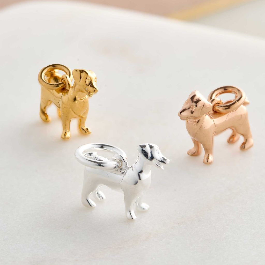 Jack Russell Terrier Silver Dog Charm