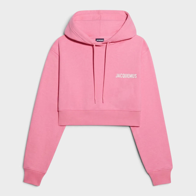 Sweat à capuche court rose