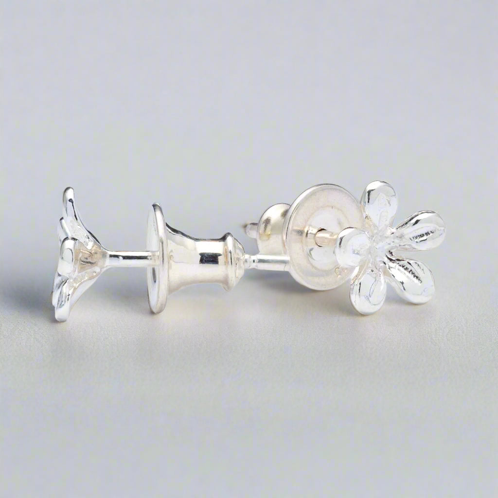 Jasmine Flower Silver Stud Earrings