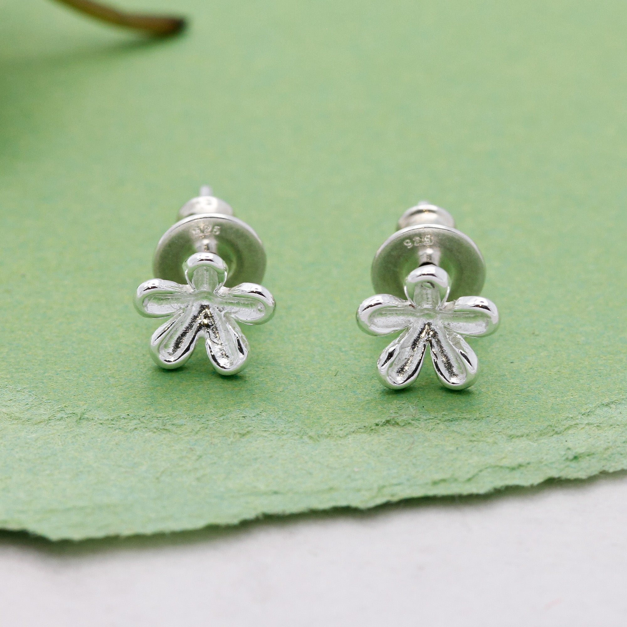 Jasmine Flower Silver Stud Earrings