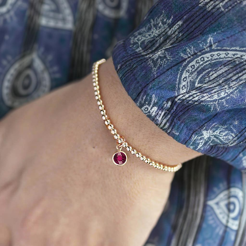 Ruby July Birthstone Bracelet