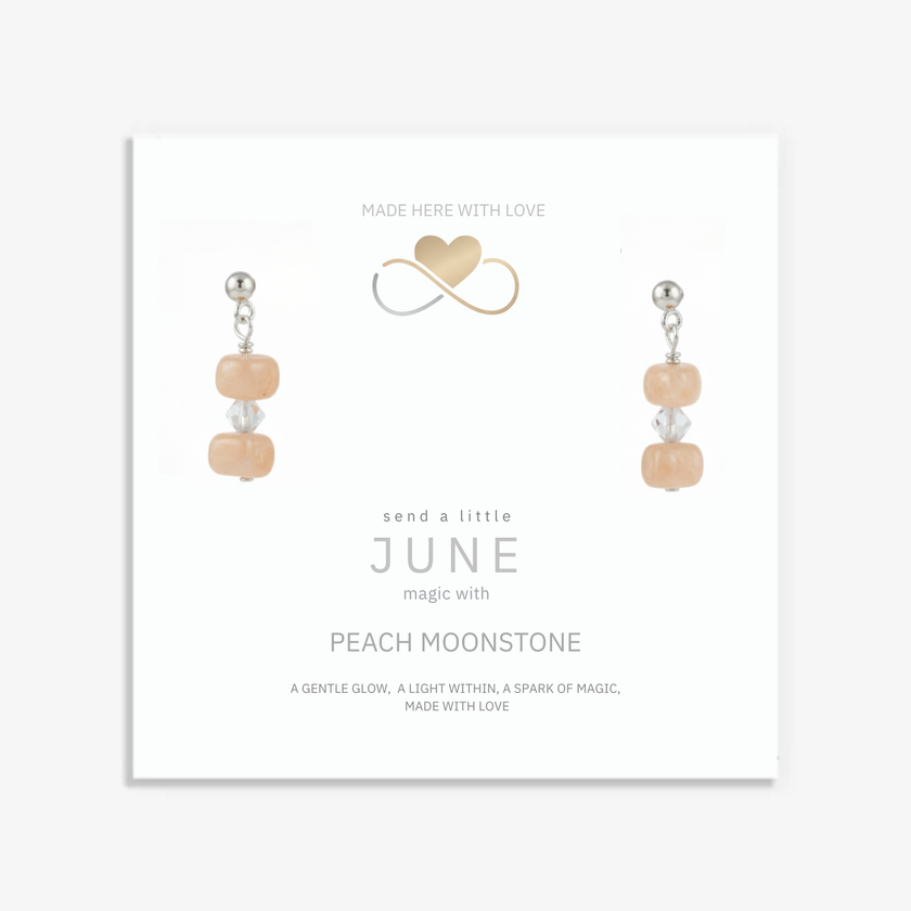 Peach Moonstone Gemstone Earrings