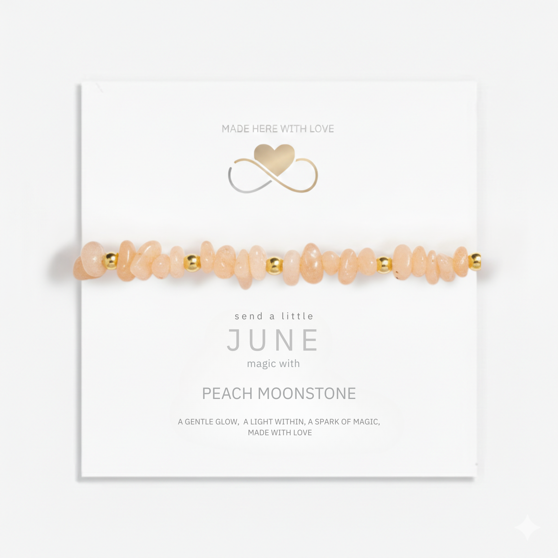 Peach Moonstone Bracelet and Earring Set