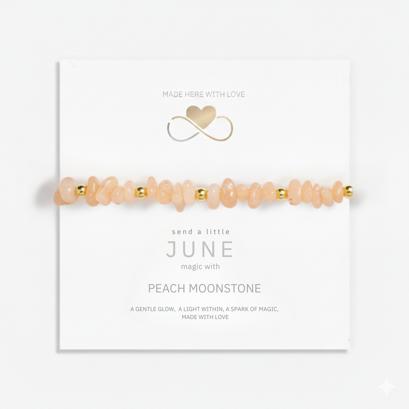 Peach Moonstone Bracelet and Earring Set