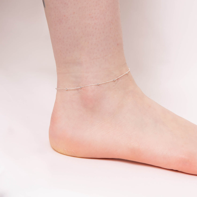 Beginnings Fine Trace and Ball Chain Anklet