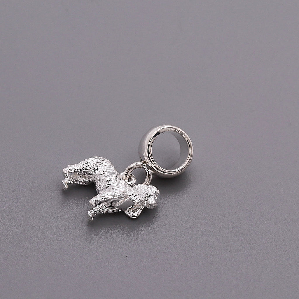 King Charles Spaniel Silver Dog Charm