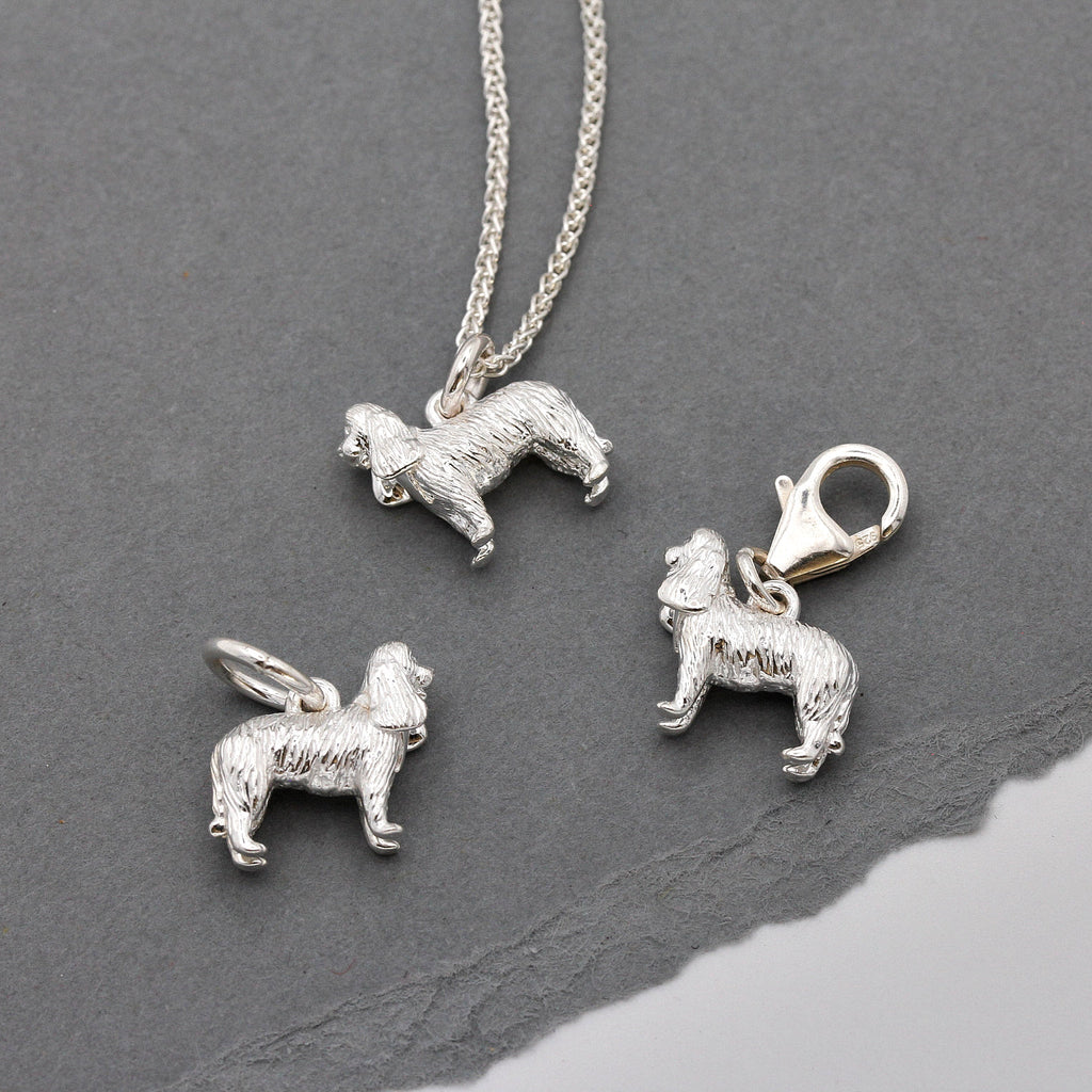 King Charles Spaniel Silver Dog Charm