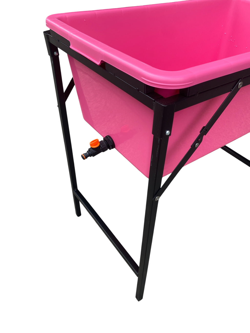 Pink Dog Bath with Drain Valve (Black) and Stand