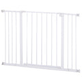 PawHut Dog Gate Pet Safety Gate Stair Barrier Pressure Fit Adjustable 76-82/86-97/101-107 cm, White