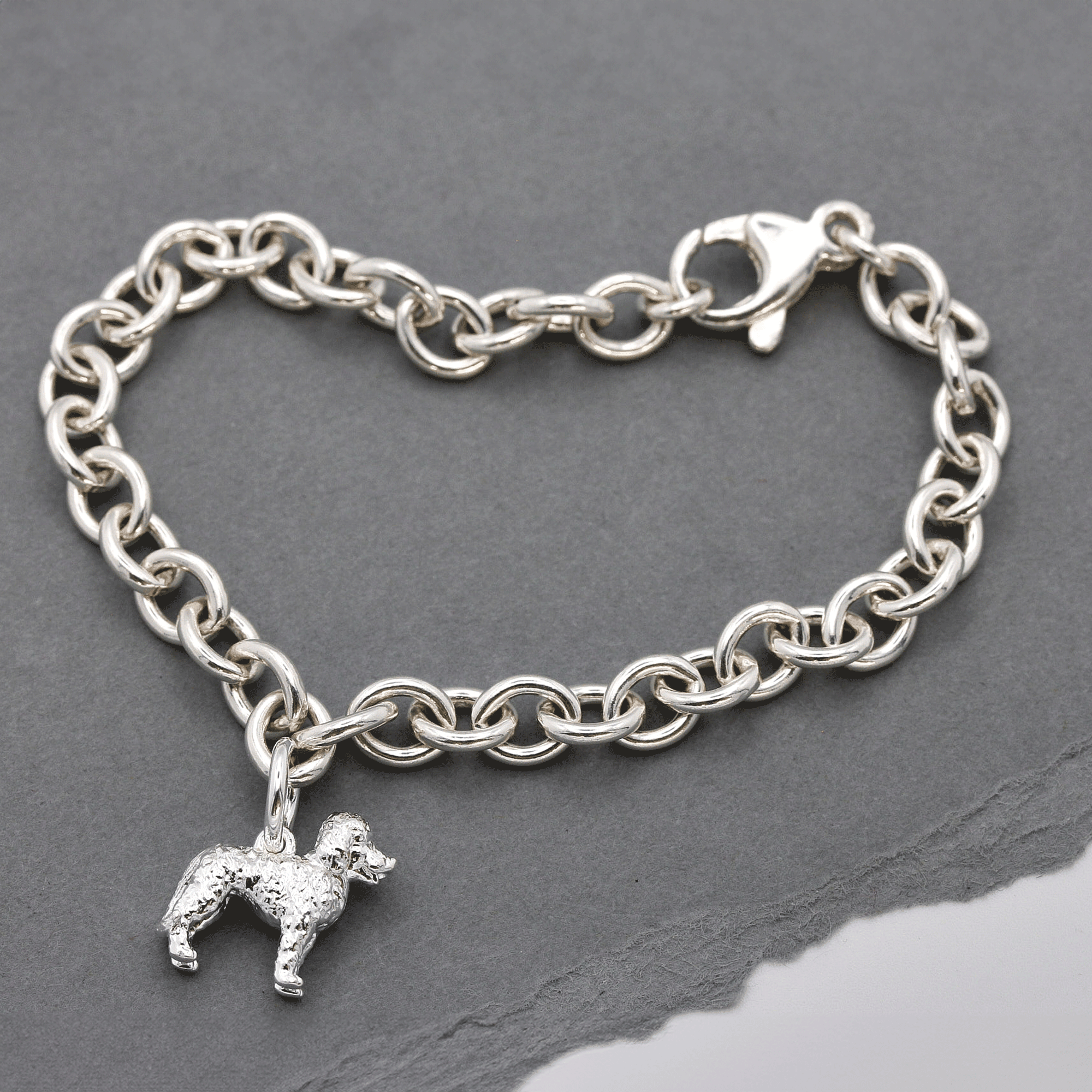 Labradoodle Silver Dog Charm