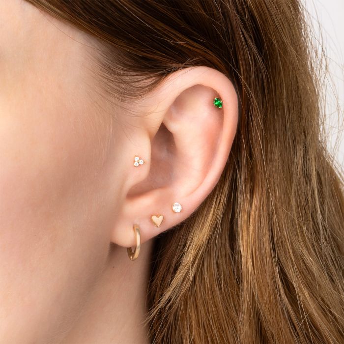 Beginnings Grüner Kristall Labret Stecker Ohrring