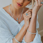 Large Silver Blue Topaz Necklace - Astrid