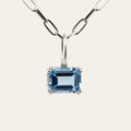 Large Silver Blue Topaz Necklace - Astrid