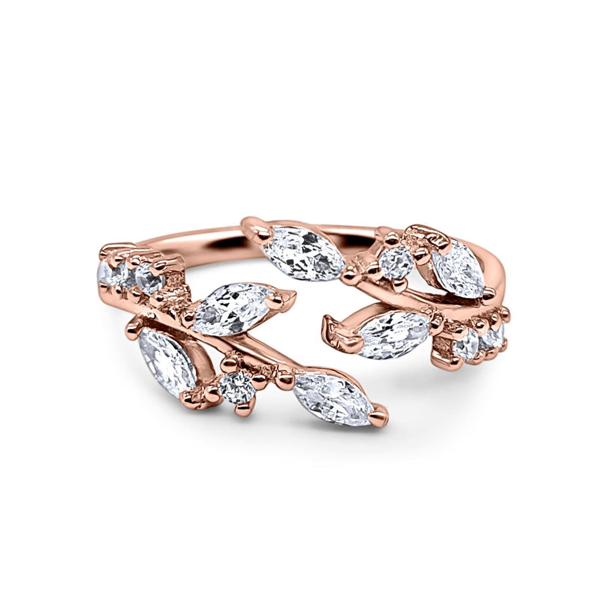 Adjustable Leaf Ring in Rose Gold