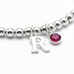 July Birthstone & Initial Letter Charm Bracelet