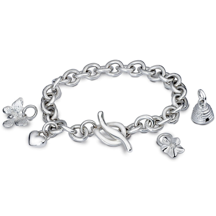 Lifetime Silver Heart Charm Bracelet