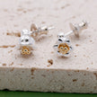 Pendientes Colgantes Lirio del Valle Plata y Vermeil de Oro