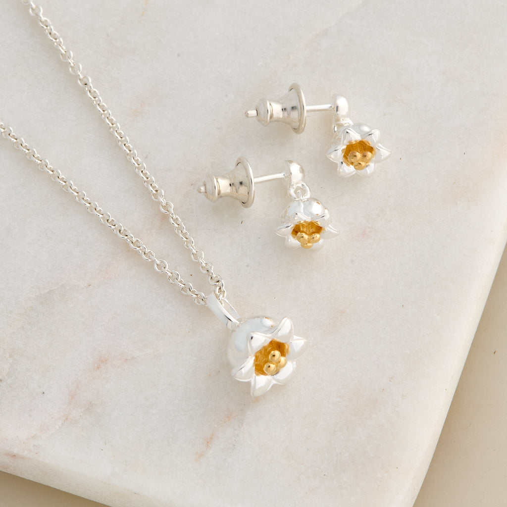 Lily Of The Valley Silver & Gold Vermeil Drop Earrings
