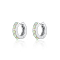Lime Green Opal Huggie Earrings