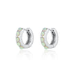 Lime Green Opal Huggie Earrings