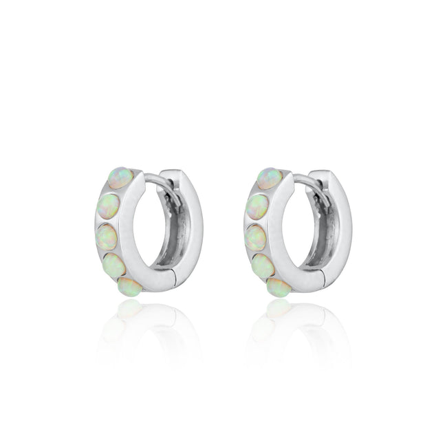Pendientes Huggie de Ópalo Verde Lima