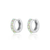 Lime Green Opal Huggie Earrings