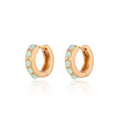 Lime Green Opal Huggie Earrings
