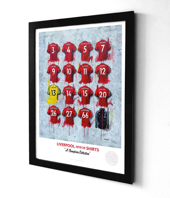 Liverpool 19/20 Champions A3 Framed Print – Iconic Shirt Wall Art