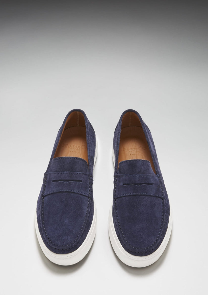 Slip-on Sneaker Loafers, navy blue suede