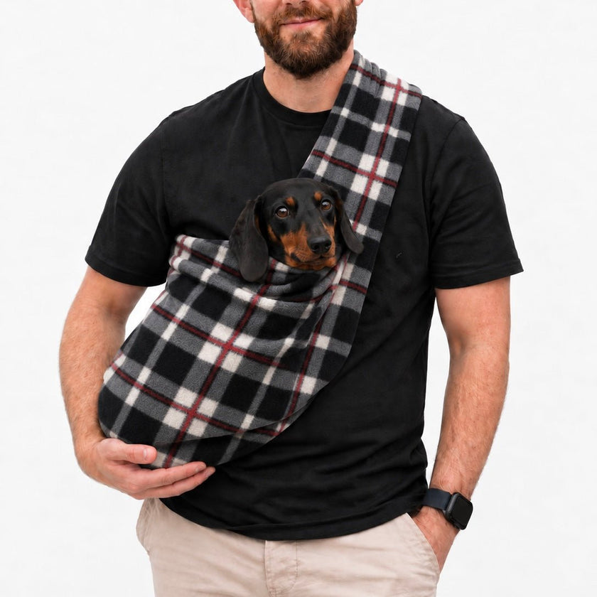 Patterned Polar Fleece Dog Sling - Standard, Petite and Long Strap Sizes