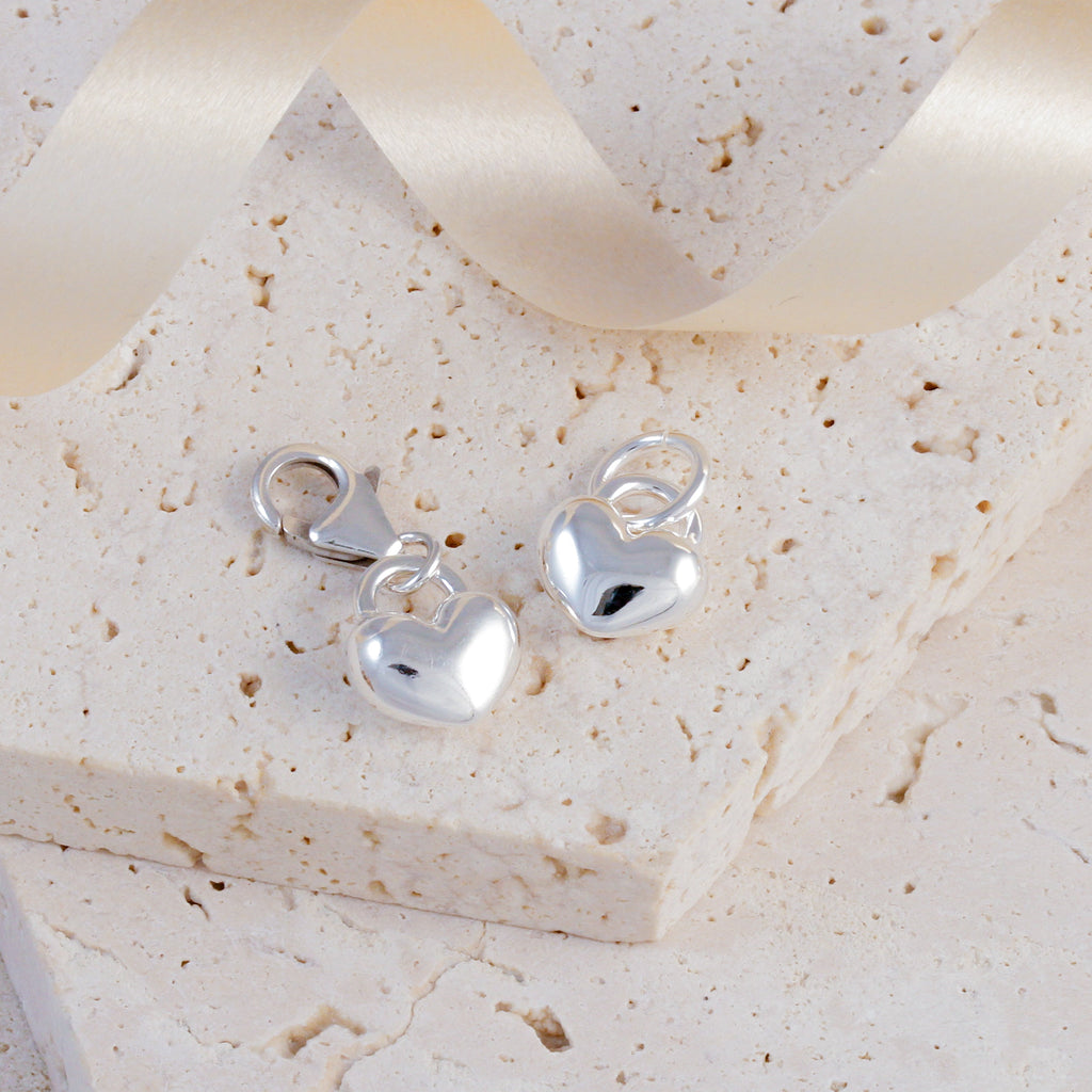 Love Heart Silver Charm