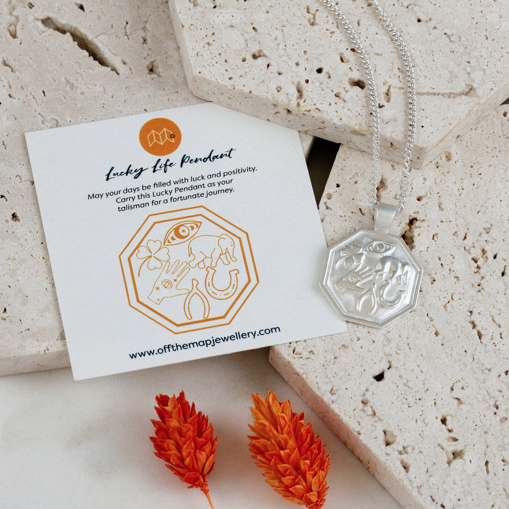 Good Luck Symbols Personalised Silver Necklace