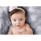 Luxury Faux Fur Baby Blanket  - grey