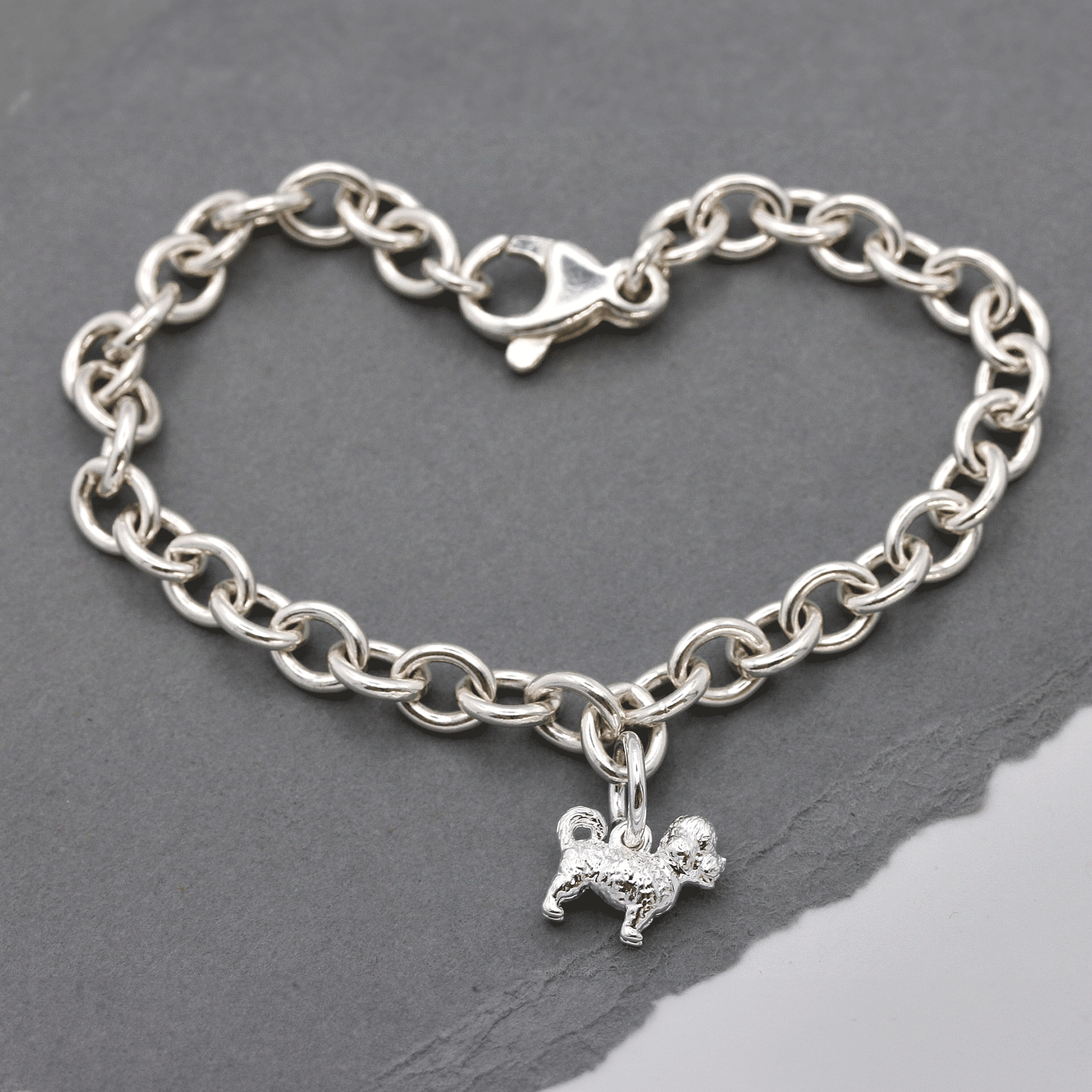 Maltipoo Silver Dog Charm