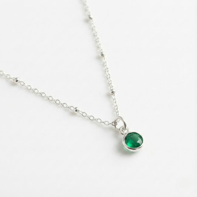Emerald May Birthstone Necklace