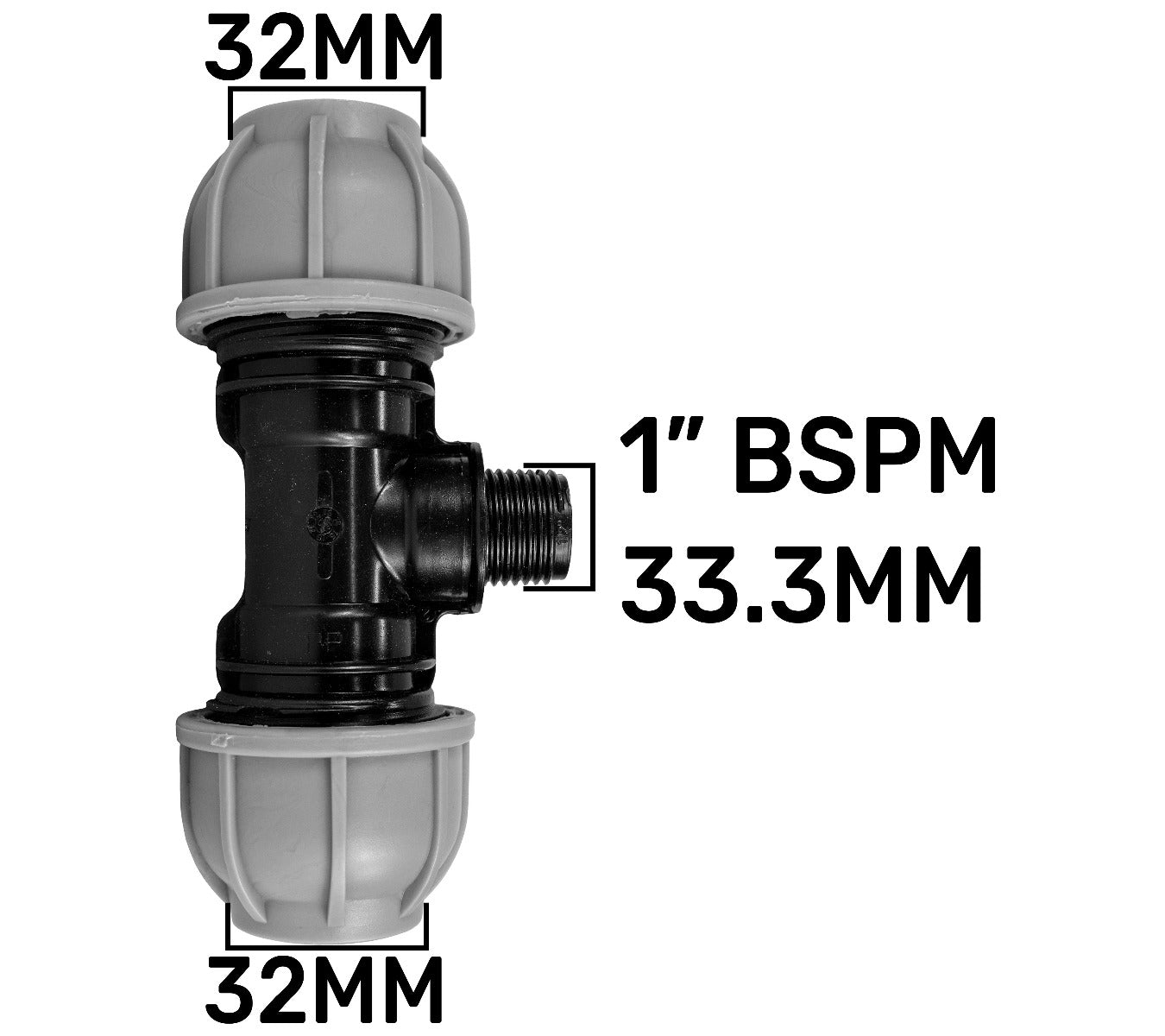 IBC Extender with 2” S60X6 Cap and 32mm MDPE Tee