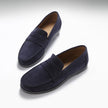 Boat Loafers, navy blue suede
