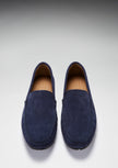 Tyre Sole Driving Loafers, navy blue suede