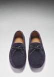 Laced Driving Loafers, navy blue suede
