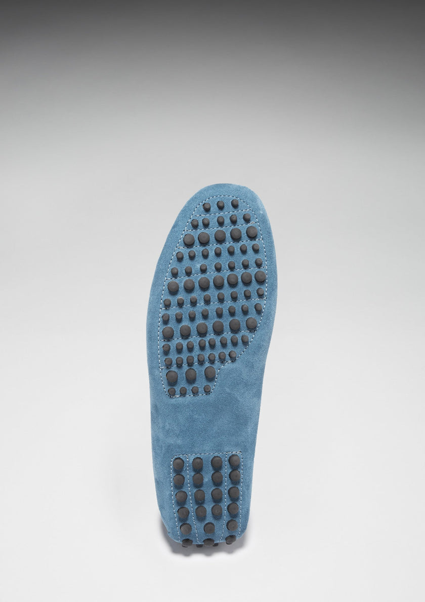 Laced Driving Loafers, petrol blue suede