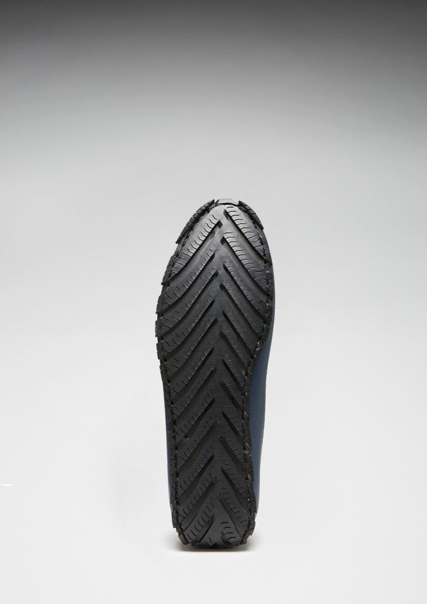 Tyre Sole Penny Driving Loafers, french navy leather