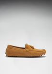 Tasselled Driving Loafers, tobacco suede