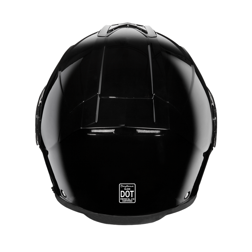 Daytona Glide Modular Motorcycle Helmet - DOT & ECE Approved, Bluetooth Ready, Dual Visor, Men/Women/Youth - Hi-Gloss Black