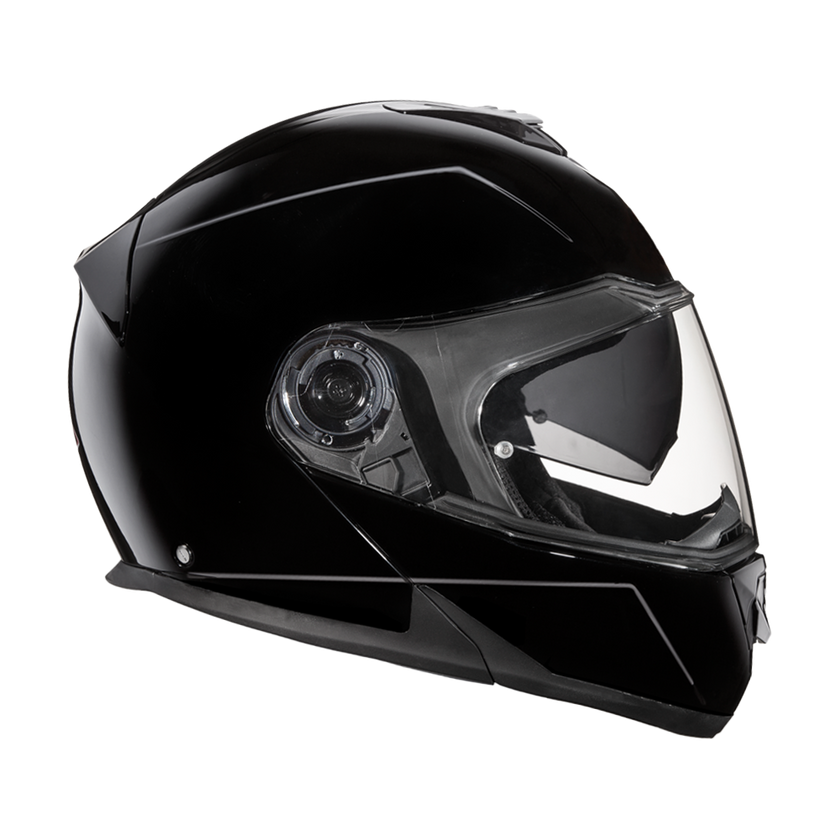Daytona Glide Modular Motorcycle Helmet - DOT & ECE Approved, Bluetooth Ready, Dual Visor, Men/Women/Youth - Hi-Gloss Black
